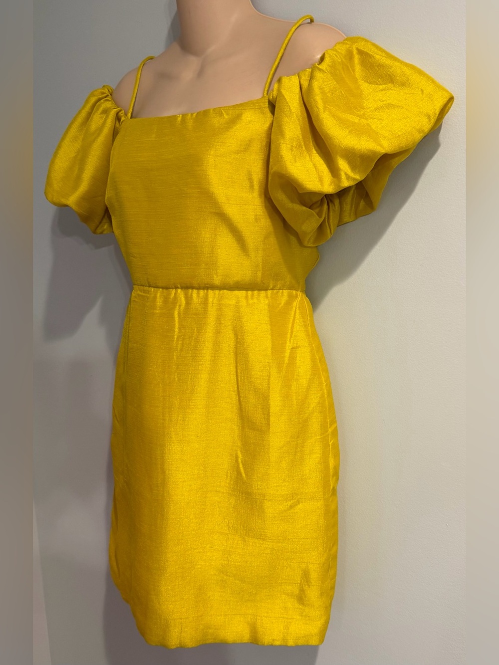 Anthropologie LET ME BE Slim Off The Shoulder Puff Sleeve Mini Dress size S - Picture 4 of 6